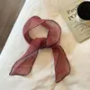 Lenço Artístico Vintage de Linho com Bolinhas para Mulheres, Fita Versátil de Nicho Estilo Coreano, Lenço de Pescoço Fino com Toque de Luxo