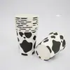 Set de Fiesta de Cumpleaños Infantil con Tema Cuadros Blanco y Negro de Granja de Vacas en Stock Transfronterizo Platos Desechables y Manteles