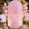 Nueva cubierta de arco elástica antiarrugas de spandex transfronteriza para decoración de fondo de escenario de celebración de fiesta de bodas