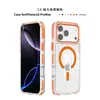 Funda de teléfono Apple 18 Pro Max aplicable transfronteriza, TPU+PC anticaída, funda de teléfono magnética de alta transparencia con bloqueo de color Apple 17