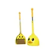 Conjunto de Vassoura de Pato Amarelo para Crianças e Bebês, Kit de Limpeza Mini Vassoura e Pá de Lixo de Três Peças