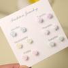 Novedad Primavera y Verano 2024 Explotaciones Luminosas Flor de Camelia Pendientes de Plástico Estudiantes Mujeres Pendientes de Rosa Coloridos para Perforar Orejas