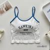 Sling Deportivo Estampado Correa Hermosa Almohadilla en el Pecho Chaleco para Mujer Taza Fija Ropa Exterior Fina Base Interior Envoltura Tubo en el Pecho Top