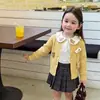 Ropa infantil Vimood, conjunto de otoño para niñas, lindo suéter tejido y falda plisada, ropa de grado A para niñas pequeñas y bebés