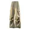 Calça de Trabalho de Verão com Sensação de Gelo Transfronteiriça para Homens, Casual com Múltiplos Bolsos, Tamanho Grande, Estilo Americano, Corte Reto Solto, Calça de Caminhada Estilo Montanha para Exterior