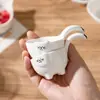 Prato Pequeno de Cerâmica Branca com Tema de Animal de Estimação para Uso Doméstico, Prato Criativo para Molho de Soja, Prato de Condimento para Restaurante, Prato para Condimentos, Prato para Vinagre