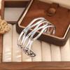 Pulsera de Acero Inoxidable Hueca de Moda Transfronteriza Europea y Americana con Diseño de Apilamiento Multilínea, Joyería de Moda y Única para Hombres y Mujeres