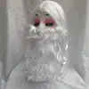 Conjunto de Barba e Bigode do Papai Noel, Peruca de Cabelo Longo Cacheado, Adereços de Cosplay de Halloween