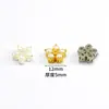 Cobre Chapado en Oro Zirconia Pétalo de Flor de Ciruelo Espaciadores Cuentas Sueltas Pulsera DIY Collar Accesorios para Joyería Venta al por Mayor