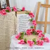 Cipó de Flor de Cerejeira Artificial Transfronteiriço com Folhas, Cipó para Casamento, Decoração de Fundo de Teto, Arranjo de Cena para Atacado, Artificial