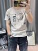 Camiseta Masculina de Seda de Gelo Secagem Rápida Manga Curta Verão Meia Manga Tendência Jovem Masculina Camisa Base Fina