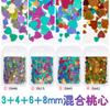 Lentejuelas para uñas mixtas, corazón de melocotón, amor, brillo dorado, degradado, joyería, destellos, decoración de uñas, manualidades, epoxi