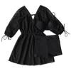 2025 Nuevo Traje de Baño para Mujer Dividido Talla Grande Conjunto de Tres Piezas Efecto Adelgazante Push-Up Estilo Coreano Ins Moda para Aguas Termales