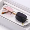 Gafas de sol cuadradas sin montura estilo europeo y americano, Gafas de sol con borde cortado transfronterizas estilo japonés y coreano, Gafas de sol cuadradas de montura pequeña
