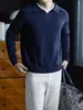Colección de Invierno Cálido Suéter de Punto de Manga Larga Elástico y Cómodo para Hombre, Grueso, Raglán, Color Sólido, Top de Ajuste Relajado Casual de Negocios