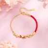 Pulsera de Hilo Rojo para Mujer con Diseño de Carpa Koi, Lujo Ligero, Sensación de Alta Gama, Festiva y Auspiciosa, Nuevo Estilo Chino, Regalo de Año del Zodiaco, Joyería de Mano