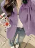 Camisa Casual Holgada para Mujer 2024 Primavera Nueva Bordada de Poni Algodón Lavado Manga Larga Versátil Camisa para Vestir por Capas