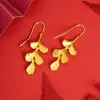 Aretes de Hoja de Ginkgo Dorados y Plateados, Aleación de Cobre, Estilo Minimalista de Moda, Aretes con Forma de Hoja, Accesorios Frescos para Niñas, Mismo Estilo que en Xiaohongshu