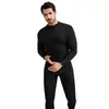 Ropa interior térmica acrílica ultrafina que genera calor, con cuello semi-alto, nueva colección de otoño para hombre, conjunto térmico de top y pantalón mezcla de seda y cachemira