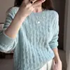 Tejidos de Lana Peinada para Mujer con Hombros Caídos y Textura Trenzada, Holgados, Relajados y Sexy para Ropa de Abrigo