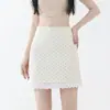 Falda Midi de Lunares para Mujer 2026 Nueva Primavera Verano Cintura Alta Petite Súper Caliente Temperamento Encaje Línea A Cadera Envuelta Falda Corta