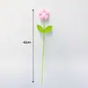 Flores de Pompones de Hilo Teñido de Frontera, Flores Tejidas a Mano, Decoración Moderna para el Hogar y la Oficina, Regalos Navideños, Flores de Hilo