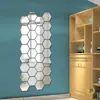 Amazon Marco Hexagonal Espejo Acrílico Tridimensional Pegatina de Pared Restaurante Decoración de Pared de Fondo Personalizada Espejo Hexagonal