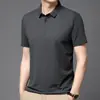 Polo Masculino para Negócios Cor Sólida Gola Quadrada Manga Curta Primavera e Verão Estilo Coreano Casual Moda Jovem Top Masculino Estiloso