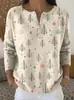 Sudadera de Punto con Cuello en V, Botones y Mangas Largas, Estilo Nuevo Transfronterizo, Otoño e Invierno, Suéter con Estampado de Moda Personalizado para Mujer