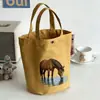 Bolso Cubo Little Pony para Mujer Bolso Tote de Lona Versátil Simple Bolso de Mano de Pequeña Capacidad Lonchera Bolsa para el Almuerzo Bolso de Mano