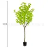 Árvore Ginkgo Simulada de Chão em Vaso para Interior de Escritório Árvore Falsa Ginkgo Amarelo-Verde Árvore da Sorte para Pedidos de Desejos Atacado
