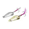 Señuelo Lentejuela Escama de Pescado Largo para Pesca de Aguas Blancas, Forma de Cuchara con Anzuelo Triple Plumado, Señuelo Artificial para Lanzamiento Largo, Metal