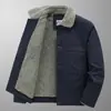 18905# jaqueta acolchoada de algodão puro com gola de lã, tamanho grande, para outono e inverno masculino, uniforme militar, casaco quente casual, jaqueta acolchoada de algodão, atacado