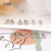Transfronterizo Nueva Moda Diamante Arete de Botón para Mujer Otoño Diseño Nicho Mariposa Arete para Hueso de la Oreja Aretes de Flor Avanzados