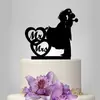 Cartão de Bolo de Casamento Acrílico Personalizado Casal Beijando Sr. e Sra. Inserto para Bolo Noiva e Noivo