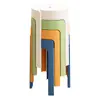 Banqueta Plástica Estilo Creme Doméstica Espessada Alta Banco Moderno Simples Moinho de Vento Empilhável Empilhável Mesa Cadeira