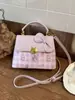 Bolso Cuadrado Pequeño de Alta Calidad, Casual y de Moda para Mujer 2026 Nuevo Nicho Rosa Lindo Bolso de Hombro Cruzado