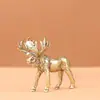 Adorno de alce de cobre, entrada creativa del hogar, escritorio de mesa de té de oficina, alce de cuernos grandes mascota de té, artesanía de metal