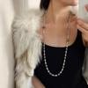 Hebilla de Plata 925 Collar Clásico de Perlas Shijia Doble Capa Color Mixto Gris Platino Tahitiano para Mujer Extraíble y Apilable
