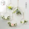Soporte para Pantalla de Lámpara Tejido Macramé Anillo de Hierro Tapiz Decoración del Hogar Atrapasueños Metálico Carrillón de Viento Anillo de Hierro Círculo