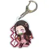 Cazador de demonios: Kimetsu No Yaiba Llavero Acrílico Tanjirou Nezuko Decoración para Bolso Colgante Pequeño Regalo del Día del Niño