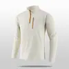 Camiseta de Manga Longa com Meio Zíper para Homens, Moletom Adulto Outono e Inverno, Peça Única de Veludo Quente e à Prova de Frio Top Amigo da Pele para Uso Externo no Inverno