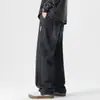 Jeans Retro Preto Masculino Primavera Outono Novo Estilo Marca Americana Tendência Solto Perna Larga Perna Reta Caimento Casual Calças Longas Masculino