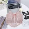 Camisola Hot Girl con Hueso de Pescado Dorado y Moño Nuevo Dulce y Sexy de Encaje con Almohadilla para el Pecho Top Interior 1127