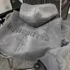 Sudadera Pesada de Gamuza 2024 para Hombre Otoño e Invierno Marca de Moda Duffy Guapo Americana Oversize Holgada Chaqueta con Capucha