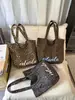 Bolso de lona con estampado de leopardo de gran capacidad para mujer, nuevo 2025, bolso de hombro versátil casual vintage de principios de otoño, bolso de mano para el trabajo