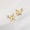 Colgante Cara Sonriente Estrella Luna de Circonita de Cobre Relleno de Oro de 14K Hecho a Mano DIY Pulsera Collar Pendientes Accesorios de Colgante