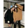 Suéter casual estilo coreano com gola de franjas para mulheres, design outono e inverno, malha de nicho, top solto e que afina