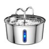 Dispensador de Agua para Mascotas de Acero Inoxidable Alimentador Inteligente de Agua Led para Gatos y Perros Purificación de Agua de Doble Capa Plato para Beber Tazón de Agua