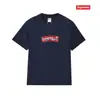 Camiseta de Algodón Pesado Moda Americana Transfronteriza Estampado de Letras Supreme Cuello Redondo Manga Corta Unisex Holgada Casual para Hombres y Mujeres